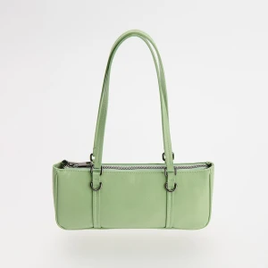 Zielona torebka bagietka na długich rączkach House