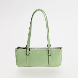 Zielona torebka bagietka na długich rączkach House