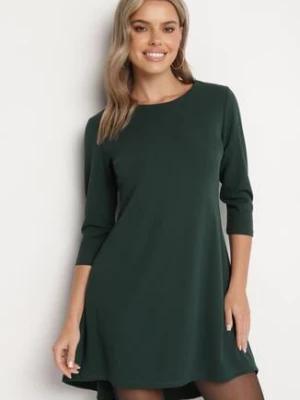 Zielona Trapezowa Sukienka z Dłuższym Tyłem Gemirina new collection