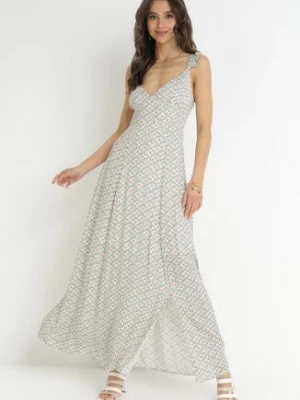 Zielona Wiskozowa Sukienka Maxi na Szerokich Ramiączkach z Cienkimi Gumkami Dayani rosa