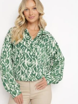 Zielona Wzorzysta Koszula z Guzikami Bellia unigirl