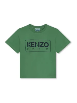 Zielone bawełniane koszulki i pola dla dzieci Kenzo