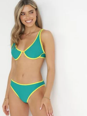 Zielone Bikini z Kontrastowymi Lamówkami Libenta