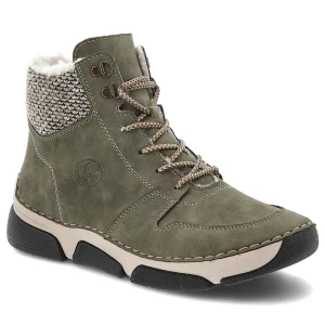 Zielone Botki Rieker Modne Buty Damskie