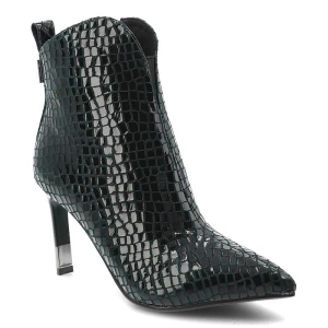 Zielone Botki S.Barski Eleganckie Obuwie Damskie Na Szpilce