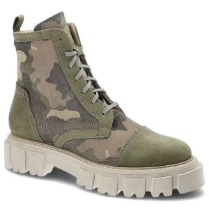 Zielone Botki Simen Modne Buty Damskie