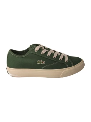 Zielone buty sportowe z tekstyliami Lacoste