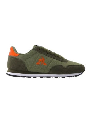 Zielone Casualowe Sneakersy z Tekstylia dla Mężczyzn le coq sportif