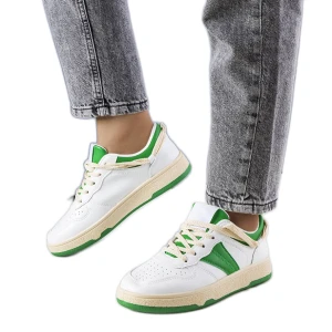 Zielone damskie sneakersy Marcella białe Inna marka