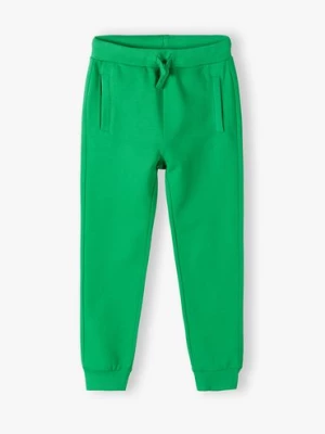 Zielone dresowe spodnie slim chłopięce z kieszeniami Lincoln & Sharks by 5.10.15.