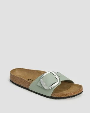 Zielone Klapki Damskie Birkenstock Madrid Big Buckle Lenb Narrow