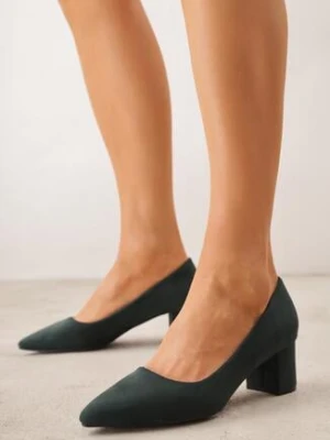 Zielone Klasyczne Czółenka na Obcasie Katrie