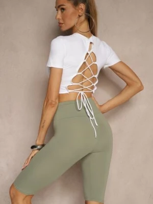 Zielone Klasyczne Szorty o Fasonie Kolarek Livindra ideal