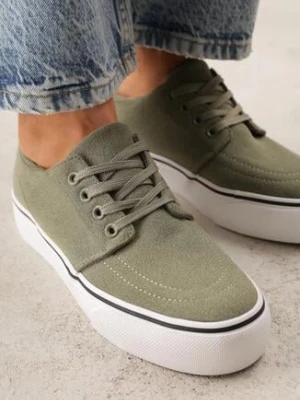 Zielone Klasyczne Tenisówki z Ozdobnym Paskiem przy Podeszwie Ranora seastar