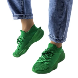 Zielone materiałowe sneakersy Inna marka