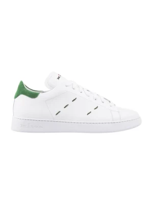 Zielone Niskie Sneakersy z Białą Skórą Kiton