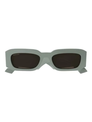 Zielone okulary przeciwsłoneczne z recyklingowanego acetatu i brązowymi soczewkami Gucci