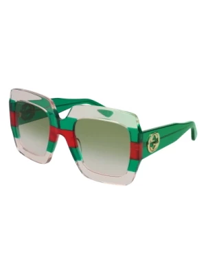 Zielone Okulary w Paski Gucci
