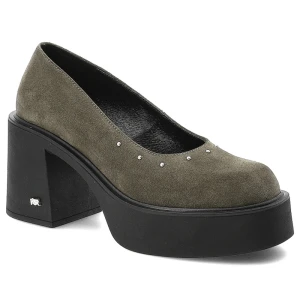 Zielone Półbuty Karino Eleganckie Obuwie Damskie