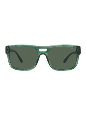 Zielone Prążkowane Okulary Przeciwsłoneczne Emporio Armani