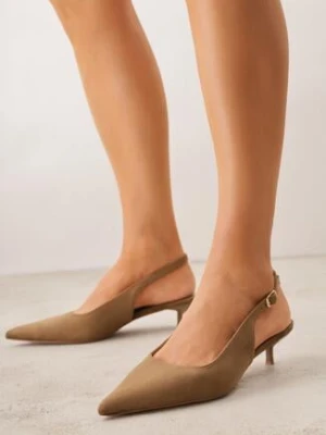 Zielone Czółenka na Szpilce Typu Kaczuszka z Odkrytą Piętą Vetiena