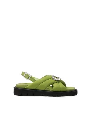 Zielone sandały z miękkimi paskami Kazar