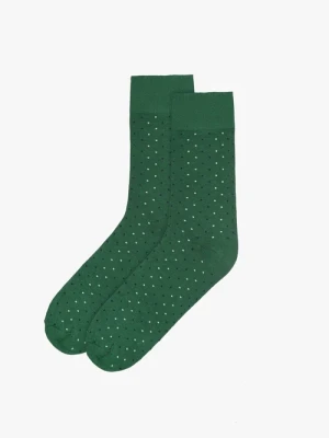 Zielone skarpety męskie w kropki Ryłko