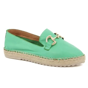 Zielone skórzane espadryle damskie CARINII B6383-183-000-000-000