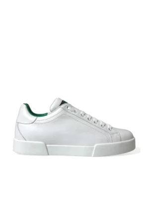 Zielone Skórzane Niskie Sneakersy Dolce & Gabbana