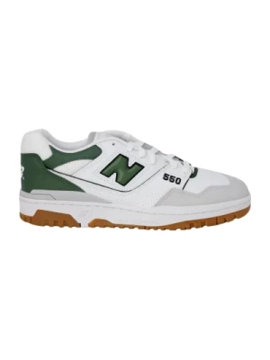 Zielone Skórzane Slip-On Sneakers z Podeszwą z Gumy New Balance