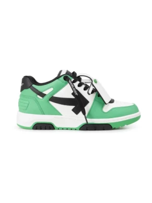 Zielone Skórzane Sneakersy Streetwear Off White