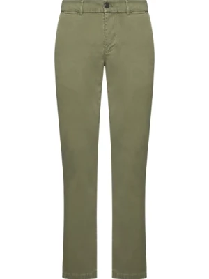 Zielone Slimmy Chino Spodnie 7 For All Mankind