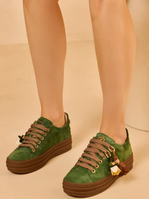 Zielone sneakersy damskie CARINII B10465-T91-000-000-G74