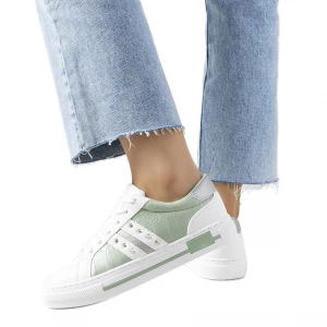 Zielone sneakersy z ćwiekami Luus białe Inna marka