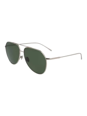 Zielone Soczewki Srebrna Ramka Okulary przeciwsłoneczne Lacoste