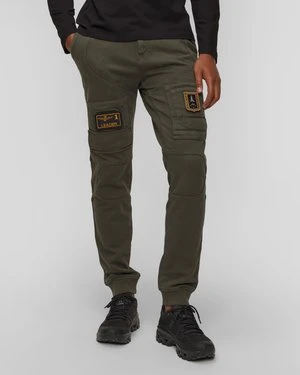 Zielone Spodnie Dresowe W Stylu Cargo Męskie Aeronautica Militare