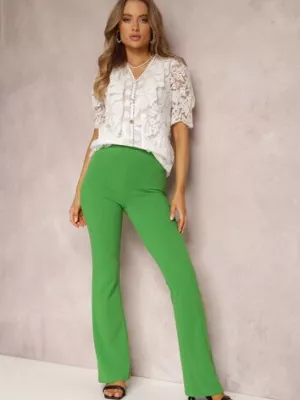 Zielone Spodnie Flare Aegesilea