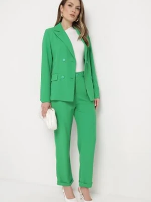 Zielone Spodnie o Klasycznym Fasonie z Podwiniętymi Nogawkami z Ukrytym Suwakiem Wilelma sophyline
