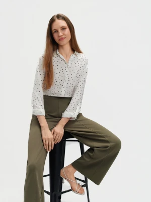 Zielone spodnie z nogawką w kant Top Secret