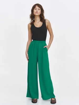 Zielone spodnie z szeroką nogawką Top Secret