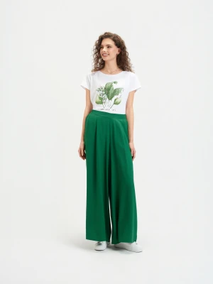 Zielone spodnie z wiskozy Top Secret