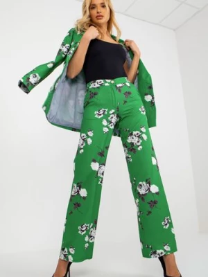 Zielone
szerokie materiałowe spodnie w kwiaty
od garnituru Lakerta