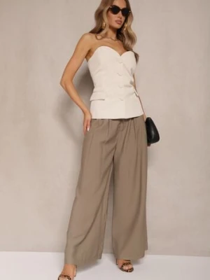 Zielone Szerokie Spodnie z Wiskozy Mevilia melya by melody