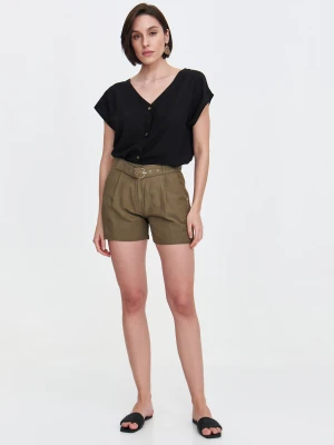 Zielone szorty z materiałowym paskiem Top Secret