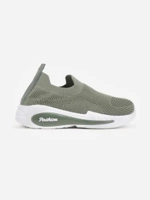 Zielone Wsuwane Buty Sportowe Sneakersy z Siateczkową Cholewką Oaradah modern world