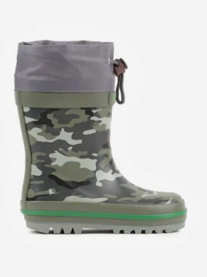 Zielone Wsuwane Kalosze ze Ściągaczem na Cholewce Daphsea wink