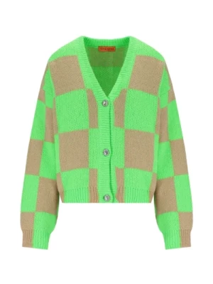 Zielono-Beżowy Sweter w Kratę Stine Goya
