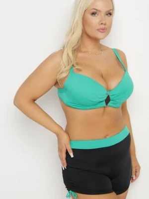 Zielono-Czarne Bikini Biustonosz i Majtki ze Ściągaczami Ulonaniela swest
