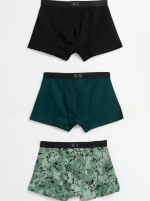 Zielono-czarne bokserki 3-PAK Reporter Young