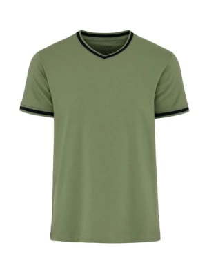 Zielono-czarny T-shirt męski OCHNIK